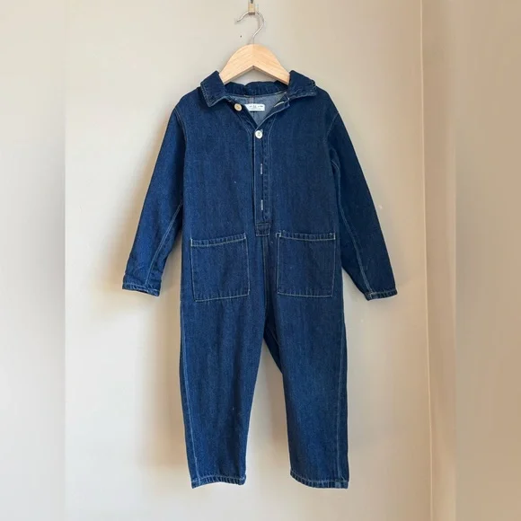 Zara Kids Denim Coverall Jumpsuit 3-4Y | Utility One Piece Boiler Suit Blue - Picture 1 of 3